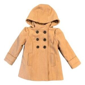 Old Navy Double Breasted Camel Tan Wool Peacoat Toddler Girl Size 18-24 Months